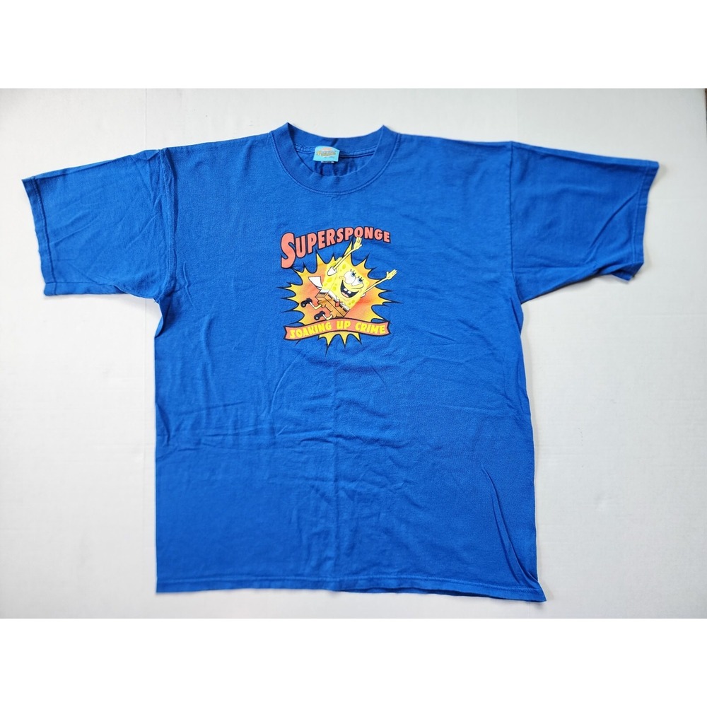 Vintage Spongebob Squarepants‎ Supersponge Shirt Mens Large Nickelodeon 2001 Y2K